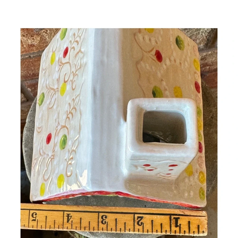 Nathalie Lete x Angele for Anthropologie Ceramic Gingerbread House Candle Holder